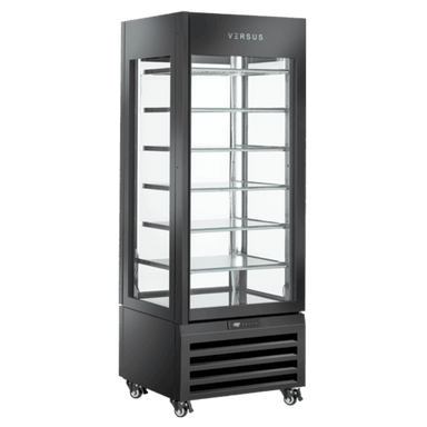 Fullständig vy av Cool Head VFP 404SB Kylmonter med glashyllor och LED-ljus.