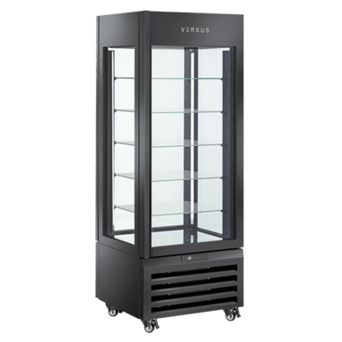 Cool Head VRP 404B Kylmonter i helsvart design med LED-belysta hyllor.