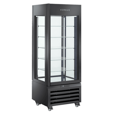 Cool Head VRP 404B Kylmonter i helsvart design med LED-belysta hyllor.