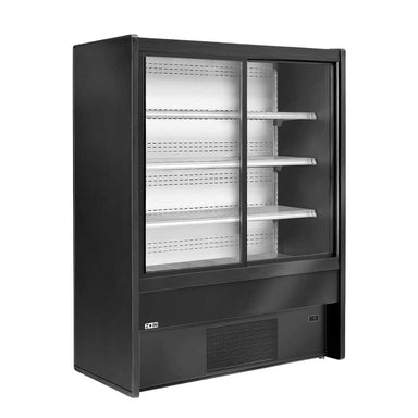 Zoin Chamonix väggkyl i svart design med glasdörrar.