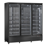 Cool Head RCG 1900 Displaykyl i svart utförande med tre glasdörrar.