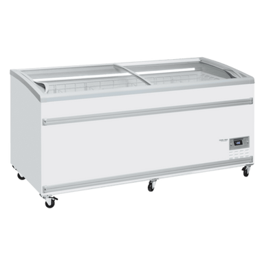 Cool Head VF 1850SW Frysbox med skjutbara glaslock i vit modell.