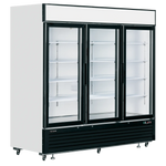 TEFCOLD LGF7500 displayfrys vit modell med två glasdörrar och tomma hyllor
