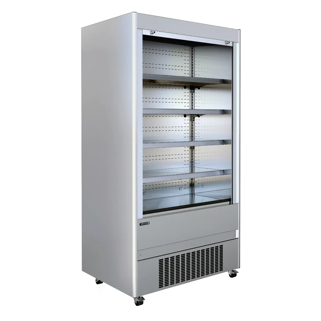 TEFCOLD MCX130M väggkyl komplett vy med öppna hyllor