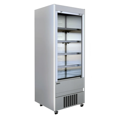 TEFCOLD MCX90M väggkyl komplett vy med öppna hyllor
