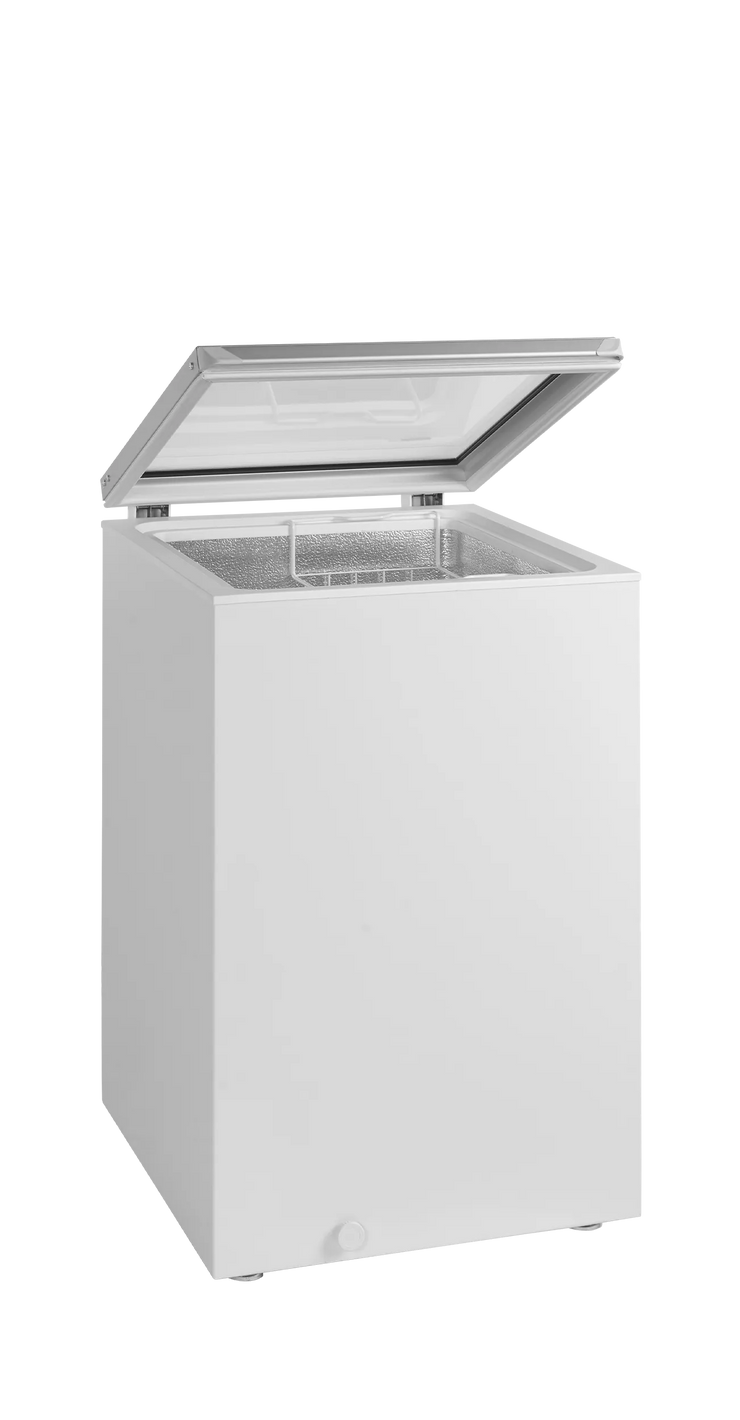 TEFCOLD ST160 Frysbox med invändig korg och öppet lock.