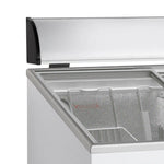 TEFCOLD ST160 Frysbox med öppet glaslock och invändig förvaring.