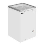 TEFCOLD ST160 Frysbox med glaslock i stängt läge.