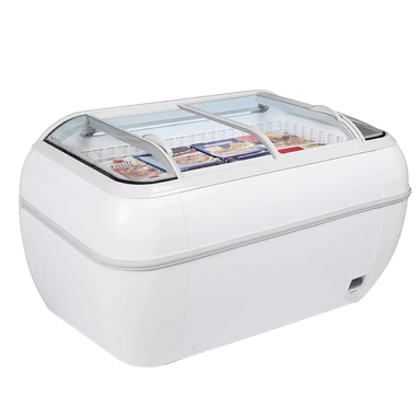 TEFCOLD TWIN HEAD-F frysbox i vitt utförande för butiksexponering.