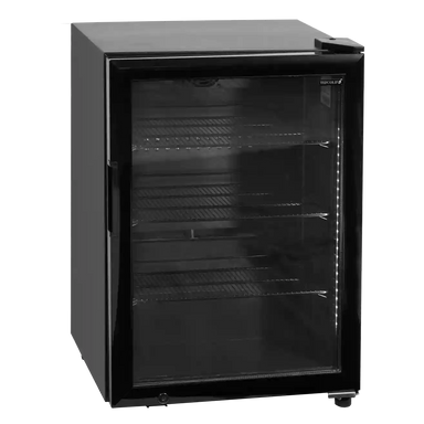 TEFCOLD UR90G Sub-Zero Displayfrys i svart med glasdörr och justerbara hyllor