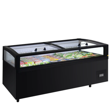 TEFCOLD View 200 CF VS frysbox med glaslock och full varuexponering.