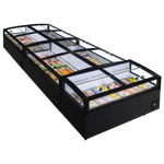 TEFCOLD View 250 CF VS frysbox i moduluppställning med varuexponering.